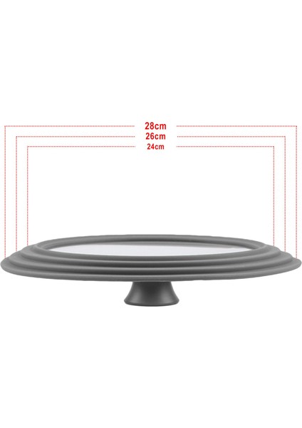 Tencere Ğı Için Cam Ğı, Isıya Dayanıklı Jantlı Tencere GRAY_30CM (Yurt Dışından) indirimleri