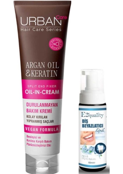 Argan Oil & Keratin Durulanmayan Bakım Kremi - Diş Köpüğü