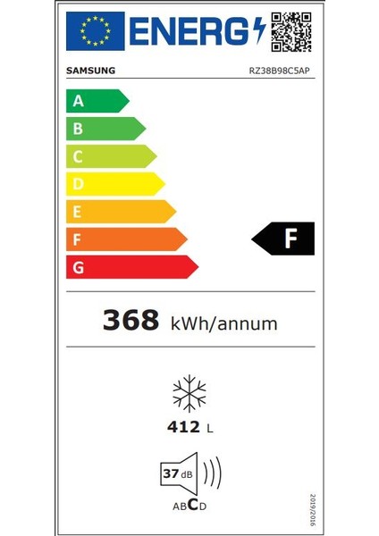 RZ38B98C5AP/EF Bespoke Infinite Line Tek Kapılı Donduruculu Buzdolabı, 412 L