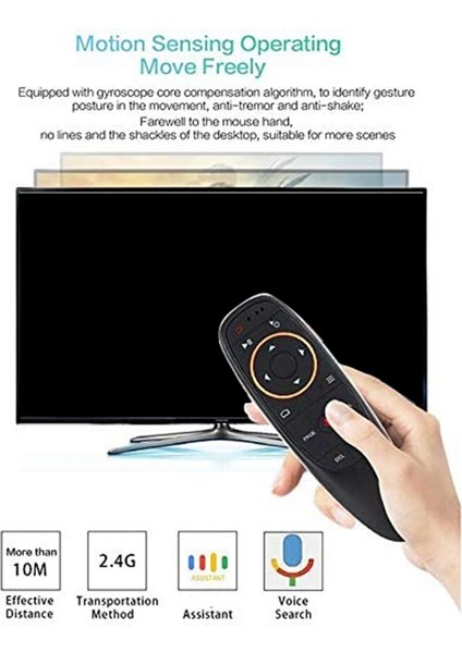 G10S Akıllı Ses Uzaktan Kumanda 2.4g Rf Jiroskop Mini A95X F3 Android Tv Kutusu Için Kablosuz Hava Fare (Yurt Dışından)
