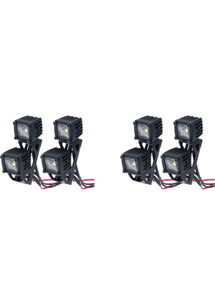 4x Modifiye Far Spot Araba Üst Işıklar Tampon Işıkları Eksenel SCX10 Trx4 Trx6 1/10,c Siyah (Yurt Dışından)
