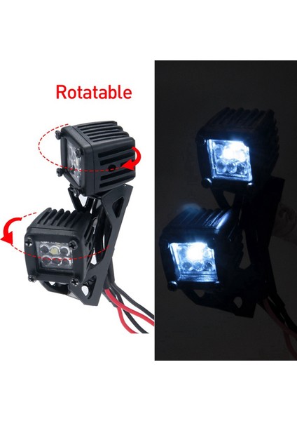 4x Modifiye Far Spot Araba Üst Işıklar Tampon Işıkları Eksenel SCX10 Trx4 Trx6 1/10,c Siyah (Yurt Dışından)