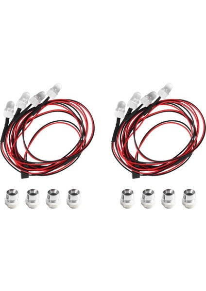 Rc Araba Işıkları 3-9 V Işık Seti Far Başkanı Işık 1/5 1/8 1/10 1/12 1/14 Rc Model Araba Kamyon Led, 2 Beyaz 2 Kırmızı 8mm (Yurt Dışından)