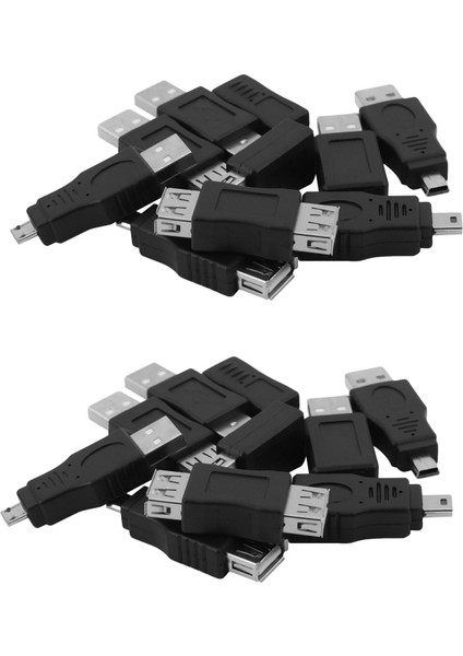 20 Adet Otg 5 Pin F/m Mini Değiştirici Adaptör Dönüştürücü USB Erkek Kadın Mikro USB (Yurt Dışından)