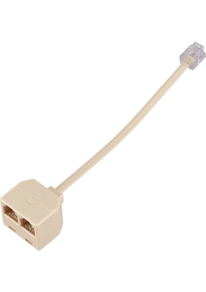 RJ11 6P4C 2 Çıkışlı Telefon Jakı Hattı Ayırıcı Adaptör Bej (Yurt Dışından)