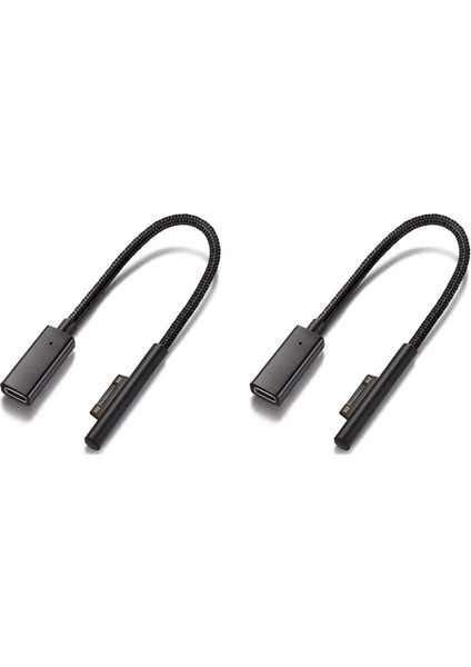 Yüzey Bağlantısı Için 2x Naylon Örgülü Yüzey Pro7 Go2 Pro6 5/4/3 Yüzey Dizüstü Kitap Için Usb-C Şarj Kablosu (Yurt Dışından)