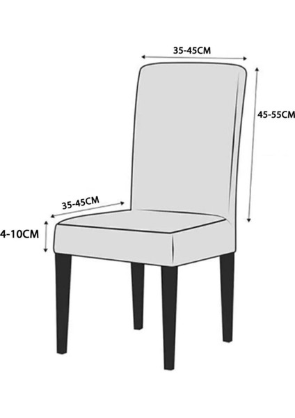 6 Adet Likralı Kumaş, Eteksiz, Sandalye Kılıfı. Yıkanabilir, Esnek, Lastikli Sandalye Örtüsü