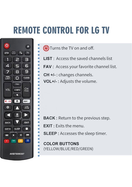 Tüm Lg Tv Için Uzaktan Kumanda AKB75095307 Evrensel OLED LCD LED Hdtv 3D 4K Akıllı Tv, Kısayol Düğmeleri Ile, 2 Paket (Yurt Dışından) indirimleri