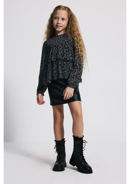 Çiçekli Frfırlı Tül Uzun Kol Üst fiyatları