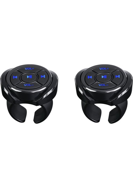 2x Kablosuz Bluetooth Medya Düğmesi Uzaktan Kumanda Araba Motosiklet Bisiklet Direksiyon Müzik Çalma Uzaktan (Yurt Dışından)