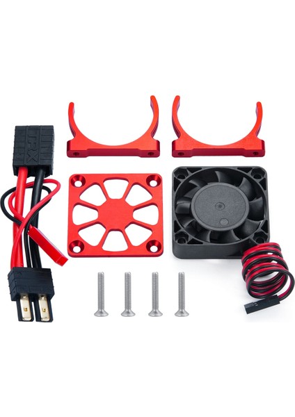 Rc Araba Motor Radyatör Kapağı Soğutma Fanı Motoru Soğutucu Sıcaklık Kontrolü 1/10 Rc Paletli Trx4 Parçaları, Siyah (Yurt Dışından)
