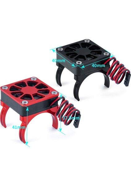 Rc Araba Motor Radyatör Kapağı Soğutma Fanı Motoru Soğutucu Sıcaklık Kontrolü 1/10 Rc Paletli Trx4 Parçaları, Siyah (Yurt Dışından)