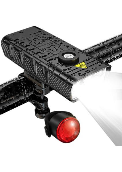 2x 7000 Lümen Güçlü Bisiklet Işıkları Ön ve Arka, 5 LED Süper Parlak USB Şarj Edilebilir Su Geçirmez Bisiklet Far (Yurt Dışından)