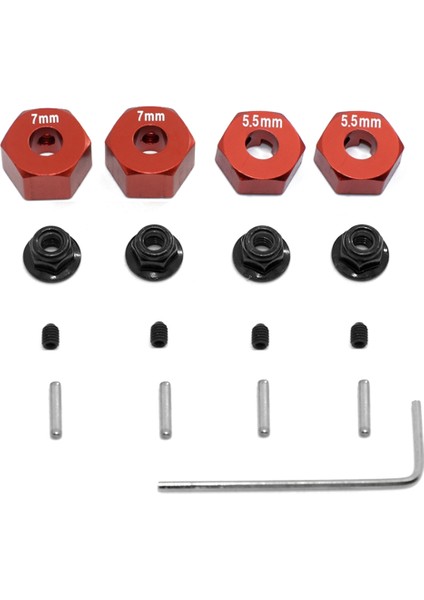 Slash 2WD 1/10 Yükseltme Parçaları Için Metal Altıgen Tekerlek Pimleri ve Flanşlı Kilit Somunları Seti 1654 3654,1'I Değiştirin (Yurt Dışından)