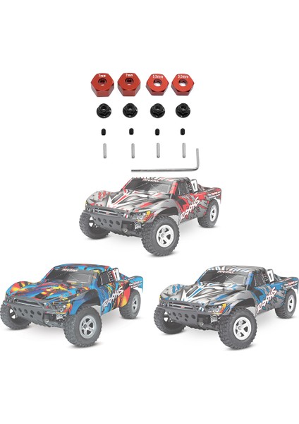 Slash 2WD 1/10 Yükseltme Parçaları Için Metal Altıgen Tekerlek Pimleri ve Flanşlı Kilit Somunları Seti 1654 3654,1'I Değiştirin (Yurt Dışından)