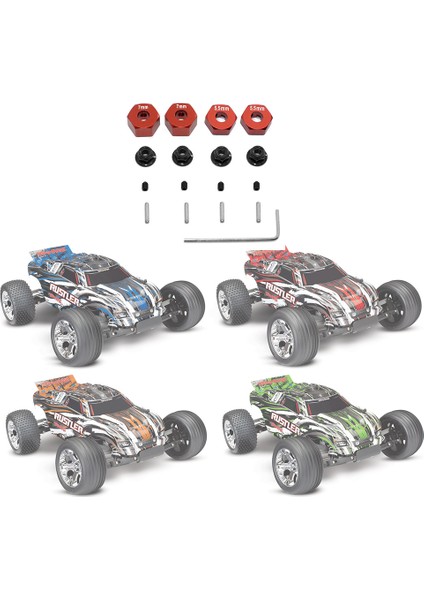 Slash 2WD 1/10 Yükseltme Parçaları Için Metal Altıgen Tekerlek Pimleri ve Flanşlı Kilit Somunları Seti 1654 3654,1'I Değiştirin (Yurt Dışından)
