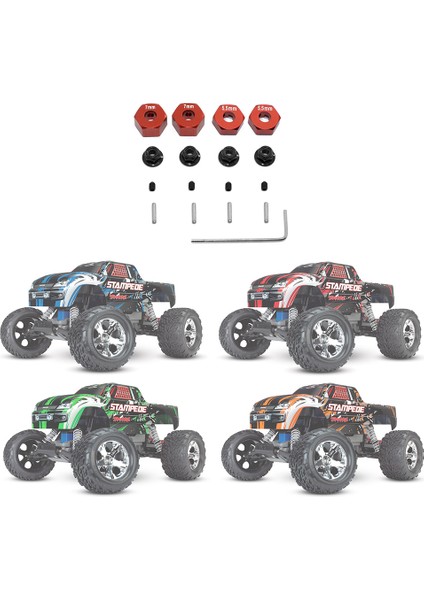 Slash 2WD 1/10 Yükseltme Parçaları Için Metal Altıgen Tekerlek Pimleri ve Flanşlı Kilit Somunları Seti 1654 3654,1'I Değiştirin (Yurt Dışından)