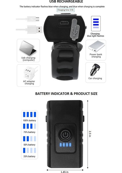 USB Şarj Edilebilir Bisiklet Işık Seti Ön ve Arka, LED Alüminyum Bisiklet Far, Bisiklet Far, Bisiklet Ön Arka Lamba, 1 (Yurt Dışından)