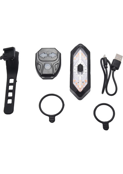4x Bisiklet Dönüş Sinyalleri Uzaktan Kumanda Bisiklet Yön Göstergesi LED Arka Işık USB Şarj Edilebilir Bisiklet Arka Lambası (Yurt Dışından)
