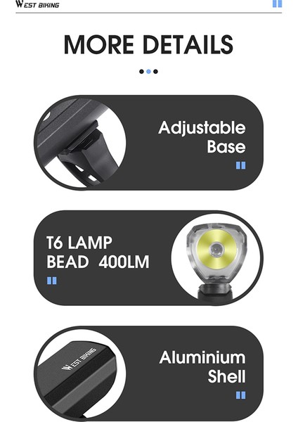 Batı Bisiklet USB Şarj Edilebilir Bisiklet Işık Seti Ön Işık 4 Mod Bisiklet Aksesuarları Bisiklet Yol Mtb Için (Yurt Dışından)