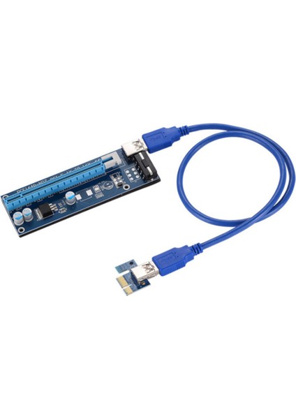 PCI-E1X - 16X Uzatma Kablosu Pcie 4pin Usb3.0 Adaptör Kartı Madencilik Için Sata Güç Kablosu (Yurt Dışından)