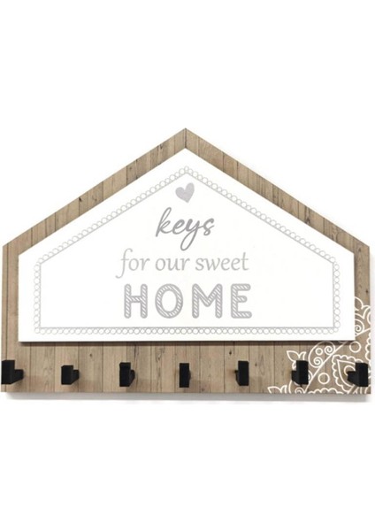 Gri Kahverengi Üçgen Keys For Home Askı Anahtarlık Dekor