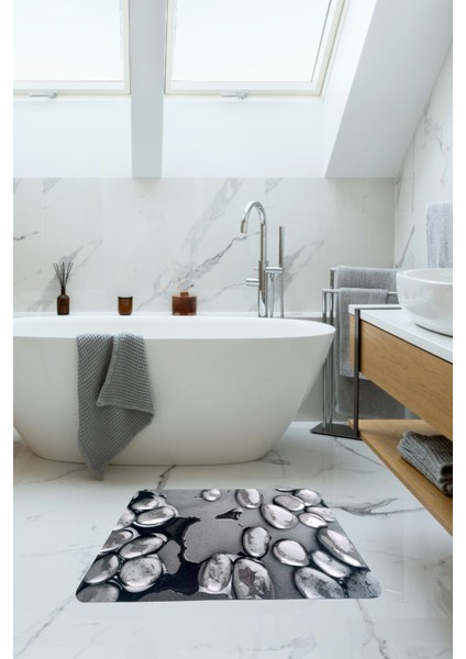 3D Desenli Iç Dış Mekan Kullanıma Uygun Kaymaz Su Emici Üç Katmanlı Abdest Banyo Paspası