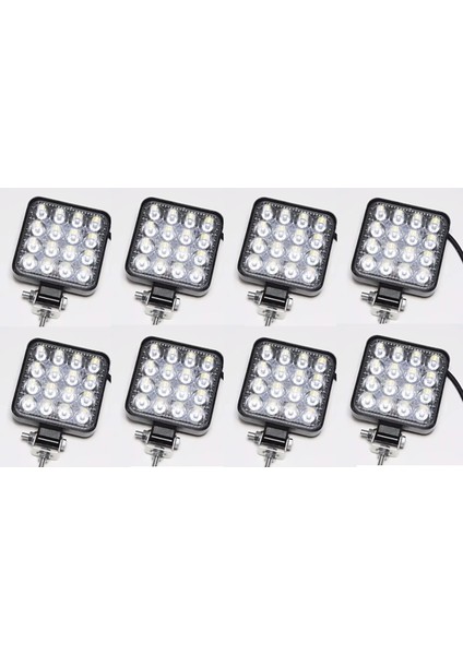 8 Adet Kare Çalışma Lambası Kalın Kasa (28MM) 8-110 Volt 6500K