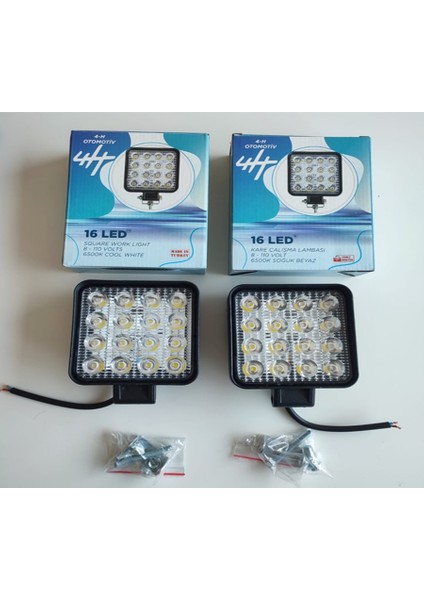 8 Adet Kare Çalışma Lambası Kalın Kasa (28MM) 8-110 Volt 6500K
