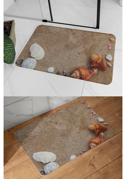 3D Desenli Iç Dış Mekan Kullanıma Uygun Kaymaz Su Emici Üç Katmanlı Abdest Banyo Paspası modelleri