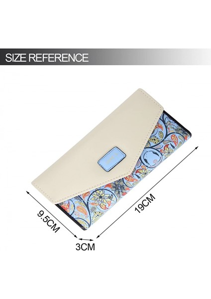 Womens Leather Wallet Purse Handbag Floral Money Clips Credit Card Case Holder---Blue (Yurt Dışından) fiyatları