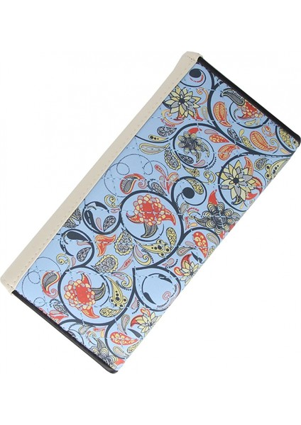 Womens Leather Wallet Purse Handbag Floral Money Clips Credit Card Case Holder---Blue (Yurt Dışından) fırsatları