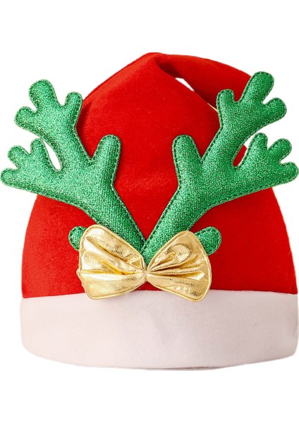 4 Paket Noel Şapka Karikatür Şapka Noel Kostüm Partisi ve Tatil Etkinliği Için Lüks Peluş Şapka (Yeşil Flanel Şapka) (Yurt Dışından)