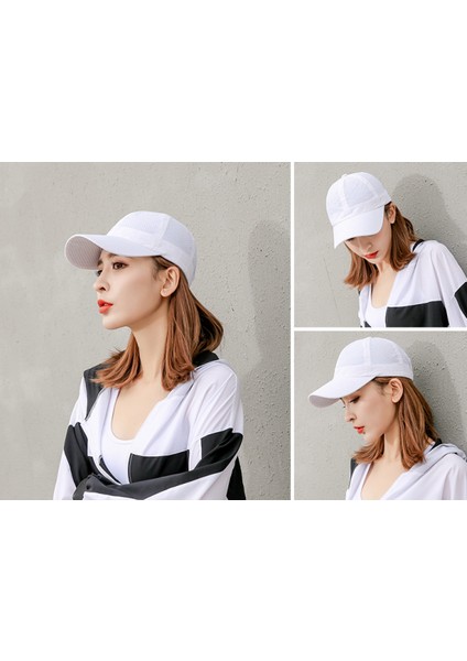 Unisex Düz Renk Beyzbol Şapkası Çabuk Kuruyan Nefes Alabilen Baba Şapkası (Yurt Dışından) fırsatları