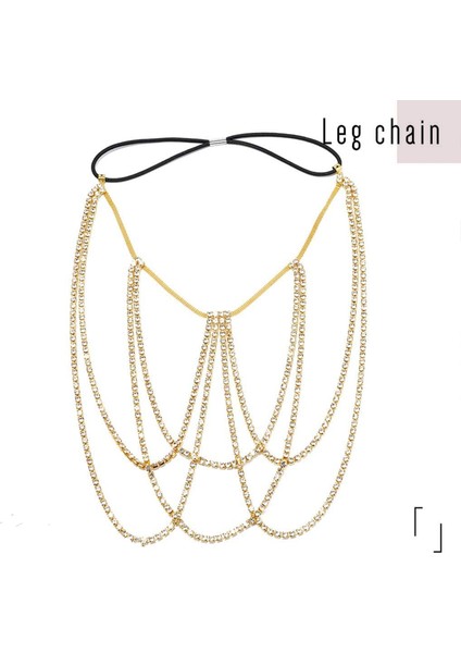 Avekı Boho Kristal Bacak Zincirleri Taklidi Vücut Zinciri Rave Parti Uyluk Zinciri Vücut Takı Aksesuarları Kadınlar ve Kızlar Için, Stil B-Altın (Yurt Dışından) modelleri