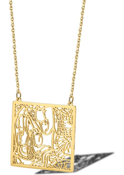 1 Adet Harita Kolye, Kudüs Şehri Grafik Kolye, Paslanmaz Çelik Kolye Bayan Giyim Aksesuarları, Seyahat Severler Için Kişiselleştirilmiş Hediye (Yurt Dışından)