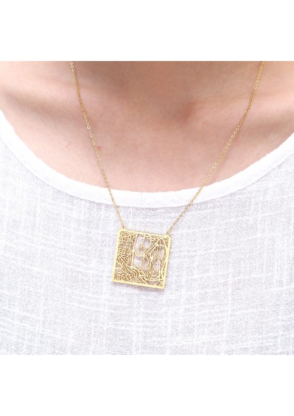 1 Adet Harita Kolye, Kudüs Şehri Grafik Kolye, Paslanmaz Çelik Kolye Bayan Giyim Aksesuarları, Seyahat Severler Için Kişiselleştirilmiş Hediye (Yurt Dışından) modelleri