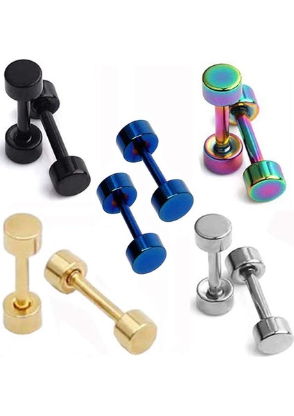 Nokta Küpe, Yüksek Cilalı Cerrahi Çelik Vida Düz Arka Disk Saplama Küpe Kadın Erkek Için 5 Çift Paketi (4mm) (Yurt Dışından)