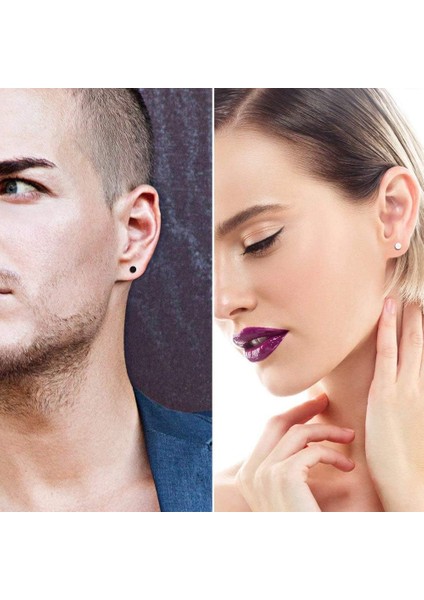 Nokta Küpe, Yüksek Cilalı Cerrahi Çelik Vida Düz Arka Disk Saplama Küpe Kadın Erkek Için 5 Çift Paketi (4mm) (Yurt Dışından) fiyatları