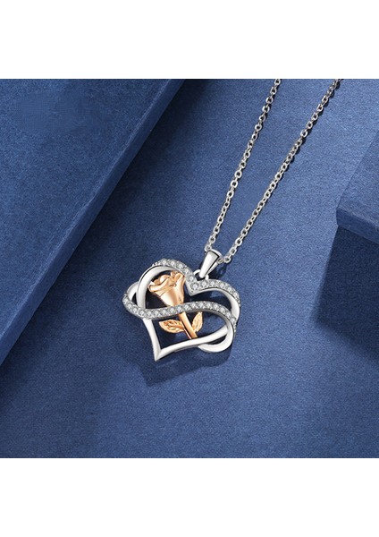 Romantik Sevgililer Yeni Yıl Hediyesi Mücevher Kolye, Kadınlar Için Kristal Kolye Kolye Takı Kadınlar Için Birthstone Kolye, Gül (Yurt Dışından) modelleri