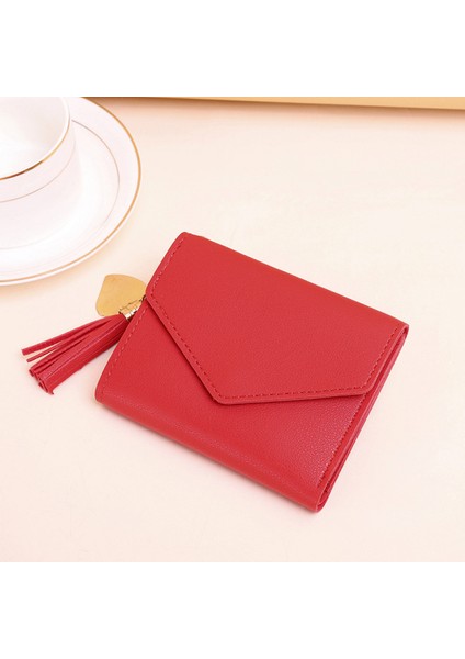 Women's Wallet Ladies Purse, Small Cash Walle, Tassels Pu Leather Multi-Slots Short Money Bag Clutch Holder Case For Girls With Rabbit-Shaped Metal Tassels Pendant Gift Bifold (Yurt Dışından)