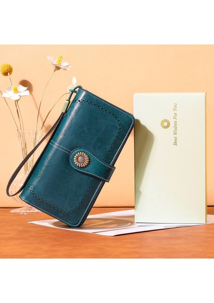 Kadın Cüzdan Yumuşak Deri Tasarımcı Üç Katlı Çoklu Kart Düzenleyici Kadın Clutch, Büyük, Kartlıklı Cüzdan (Açık Pembe) (Yurt Dışından)