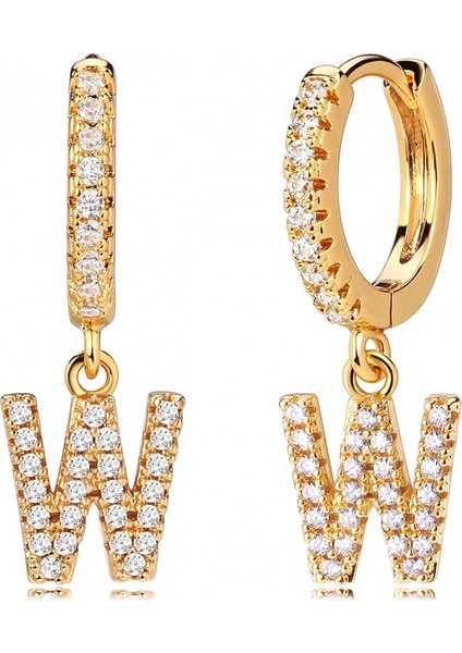 Avekı 18K Zarif Altın Kaplama Açacağı Kübik Zirkon Harf Charm Huggie Hoop Küpeler Harfleri Az 26 Harf Charm Küpeler Kişiselleştirilmiş Minik Dangle Minimalist Ilk Takı Sembolik Hediye (Yurt Dışından)