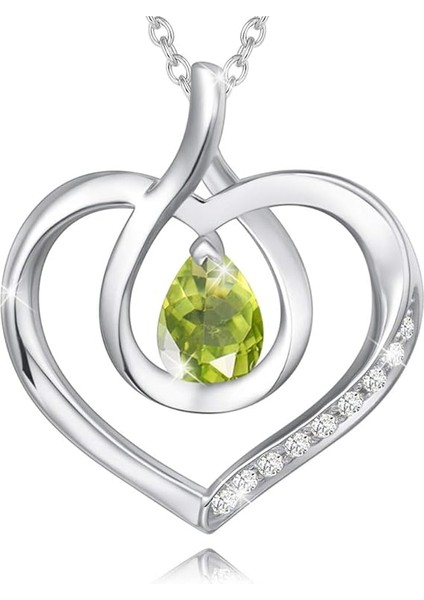 Yüksek Takı Birthstone Kolye Bayanlar Gümüş Gerçek Veya Oluşturulmuş Değerli Taşlar Sonsuza Kadar Aşk Kalp Kolye Kolye Sarı (Yurt Dışından)