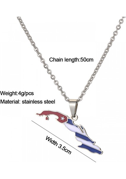 Paslanmaz Çelik Kolye Takı, Küba Cumhuriyeti Harita Kolye, Erkekler ve Kadınlar Için Moda Aksesuarları, Aile Veya Arkadaşlar Için En Iyi Hediye (Çelik Rengi) (Yurt Dışından) modelleri