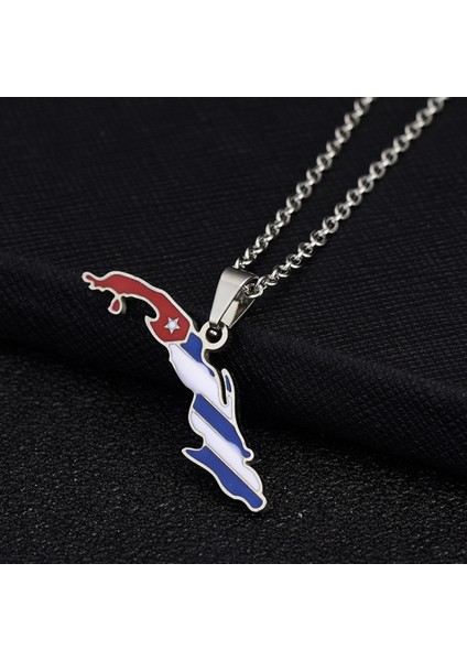 Paslanmaz Çelik Kolye Takı, Küba Cumhuriyeti Harita Kolye, Erkekler ve Kadınlar Için Moda Aksesuarları, Aile Veya Arkadaşlar Için En Iyi Hediye (Çelik Rengi) (Yurt Dışından) fırsatları