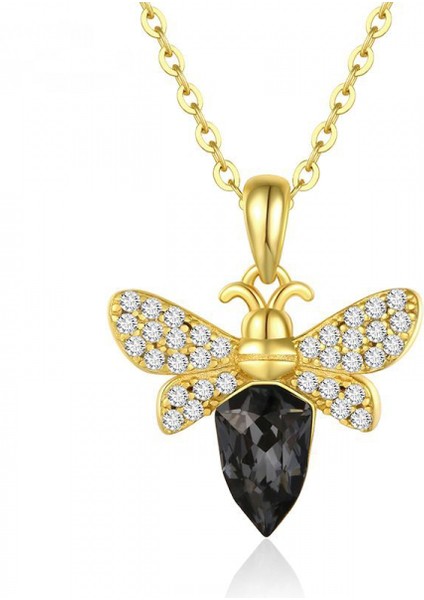 Romantik Sevgililer Yeni Yıl Hediyesi Mücevher Kolye, Kristal Kolye Kolye Takı Kadınlar Için Birthstone Kolye Kadınlar Için, Arı (Yurt Dışından)