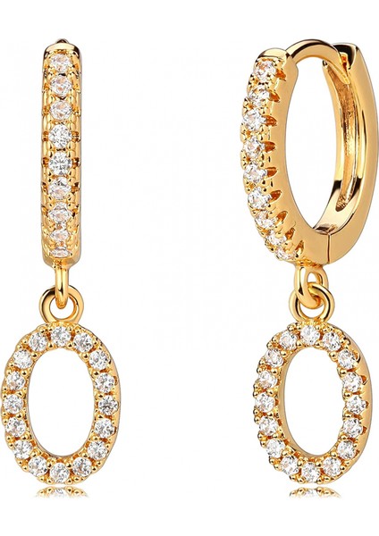 Avekı 18K Zarif Altın Kaplama Açacağı Kübik Zirkon Harf Charm Huggie Hoop Küpeler Harfleri Az 26 Harf Charm Küpeler Kişiselleştirilmiş Minik Dangle Minimalist Ilk Takı Sembolik Hediye (Yurt Dışından)