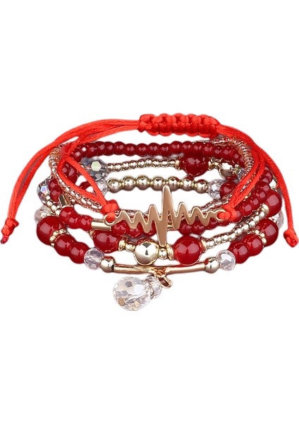 Kadınlar Için 1 Adet Bohemian Boncuk Bilezik Seti Çok Katmanlı Istiflenebilir Boncuklu Charm Streç Bildirimi Bilezik, Kadın Takı (Yurt Dışından)