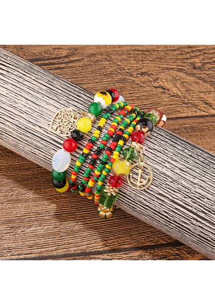 6 Takım Bohem Boncuklu Çok Katmanlı Bileklik - Istiflenebilir Boncuklu Strand Streç Bilezikler Işıltılı Kristal Karışımı, Püskül Charm Kolye Çok Katmanlı Boncuklu Bileklik (Yurt Dışından) fiyatları